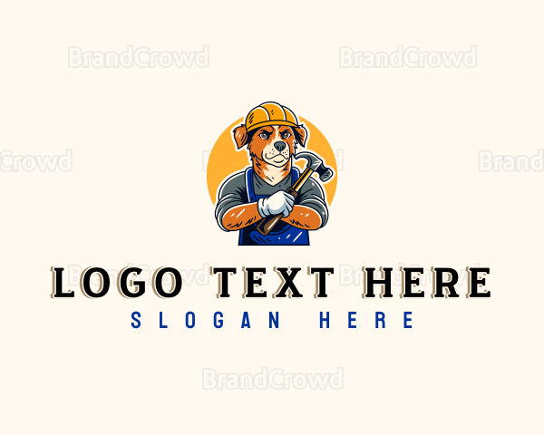 Dog Hammer Tradesman Logo