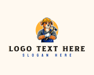 Dog Hammer Tradesman logo design