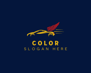 Race Car Wing Driving Logo