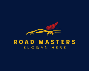 Driving - Race Car Wing Driving logo design