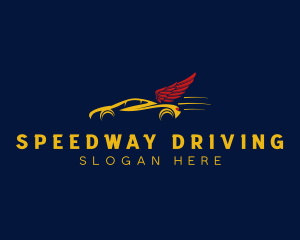 Driving - Race Car Wing Driving logo design