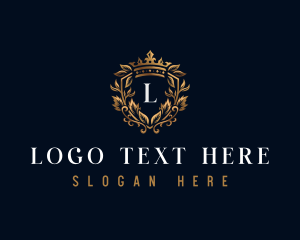 Luxe - Crown Shield Leaf logo design