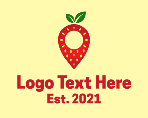 Pin - Strawberry Location Pin logo design