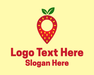 Strawberry Location Pin Logo