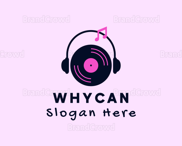Music Disc Headphones Logo