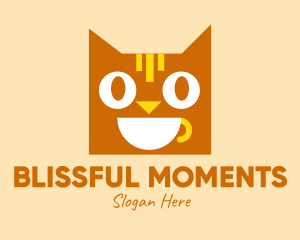 Joy - Happy Coffee Cat logo design