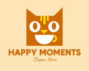 Joyful - Happy Coffee Cat logo design