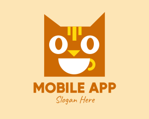 Cute - Happy Coffee Cat logo design