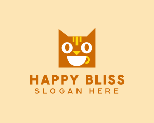 Happy Coffee Cat logo design