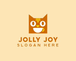 Happy Coffee Cat logo design