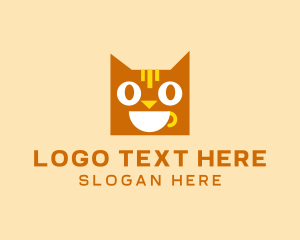 Joy - Happy Coffee Cat logo design