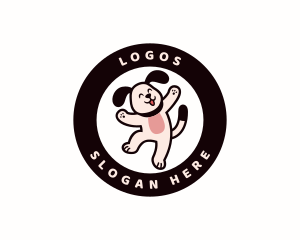 Jumping Happy Dog  Logo