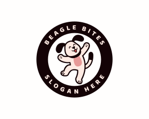 Beagle - Jumping Happy Dog logo design