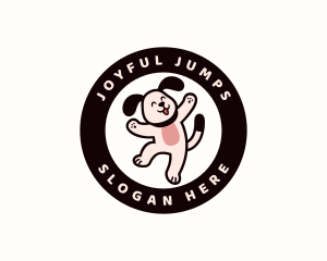 Jumping Happy Dog  logo design