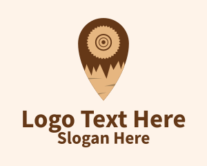 Hillside - Woodwork Pin Location logo design