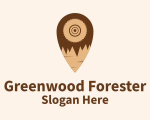 Woodwork Pin Location logo design