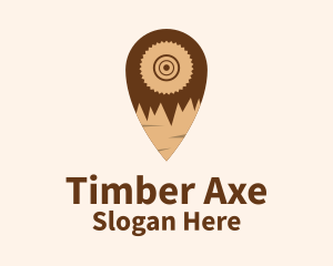 Woodwork Pin Location logo design