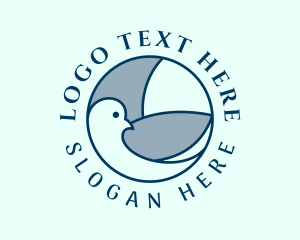 Blue - Spiritual Pigeon Bird logo design