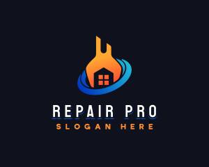 House Repair Wrench logo design