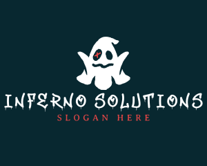 Halloween Spooky Ghost logo design