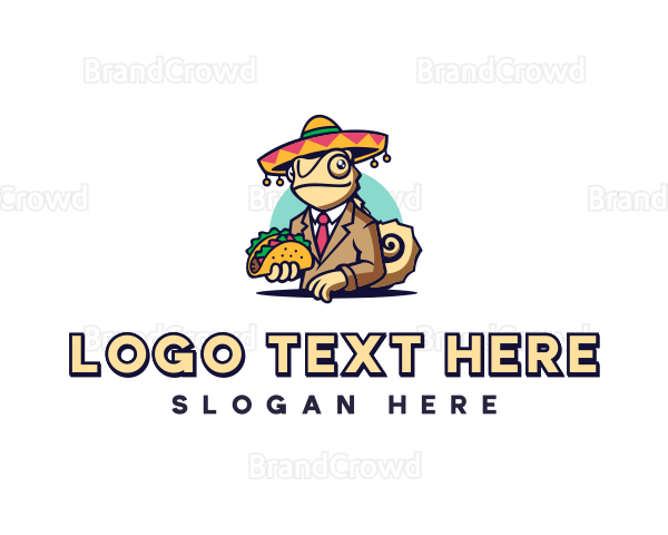 Sombrero Chameleon Taco Logo