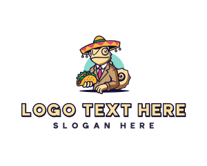 Sombrero Chameleon Taco Logo