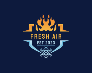 Fire Ice HVAC logo design