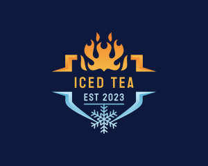 Fire Ice HVAC logo design