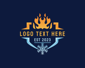 Emblem - Fire Ice HVAC logo design