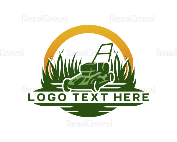 Lawn Grass Mower Logo