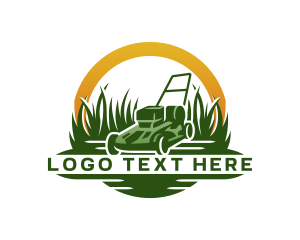 Turf - Lawn Grass Mower logo design