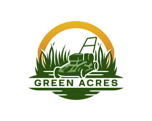 Lawn Grass Mower  logo design