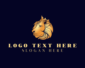 Royal - Regal Crown Lion logo design