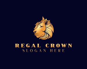 Regal Crown Lion logo design