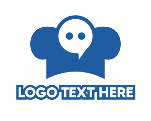 Text Message - Blue Chef Messaging logo design
