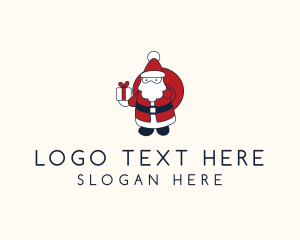Character - Santa Claus Gift logo design