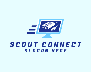 Computer Monitor USB logo design