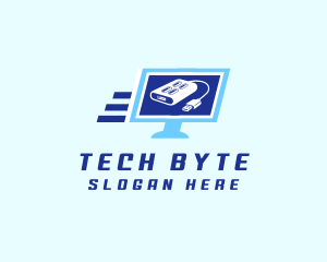 Computer - Computer Monitor USB logo design