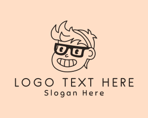 Boy - Nerd Kid Eyeglasses logo design