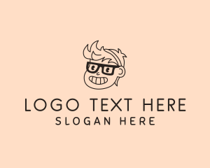 Floatie - Nerd Kid Eyeglasses logo design