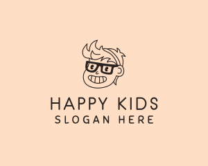 Nerd Kid Eyeglasses logo design