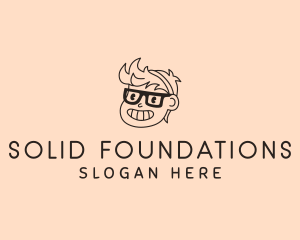 Child - Nerd Kid Eyeglasses logo design