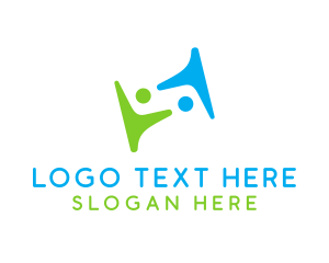 Social - Abstract Human Letter S logo design