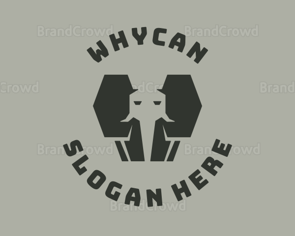 Geometric Elephant Trunk Logo