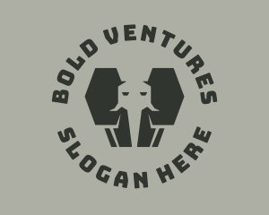 Geometric Elephant Trunk logo design