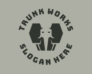 Trunk - Geometric Elephant Trunk logo design