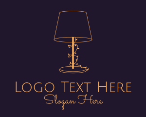 Interior Styling - Gold Lampshade Vine logo design