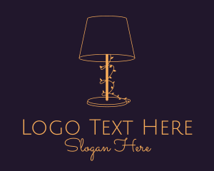 Lamp - Gold Lampshade Vine logo design