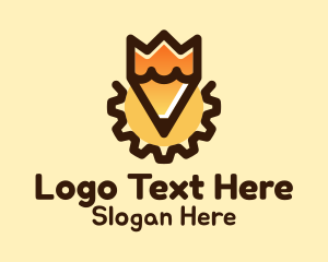 Factory - Cog Pencil Writer logo design