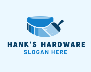 Blue Paint Brush Hardware  logo design